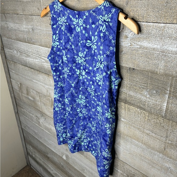 Eagle Ray Traders rayon Hawaiian tropical blue floral top - Picture 2 of 3